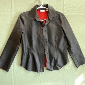 Madison Studio Leather Jacket with red lining